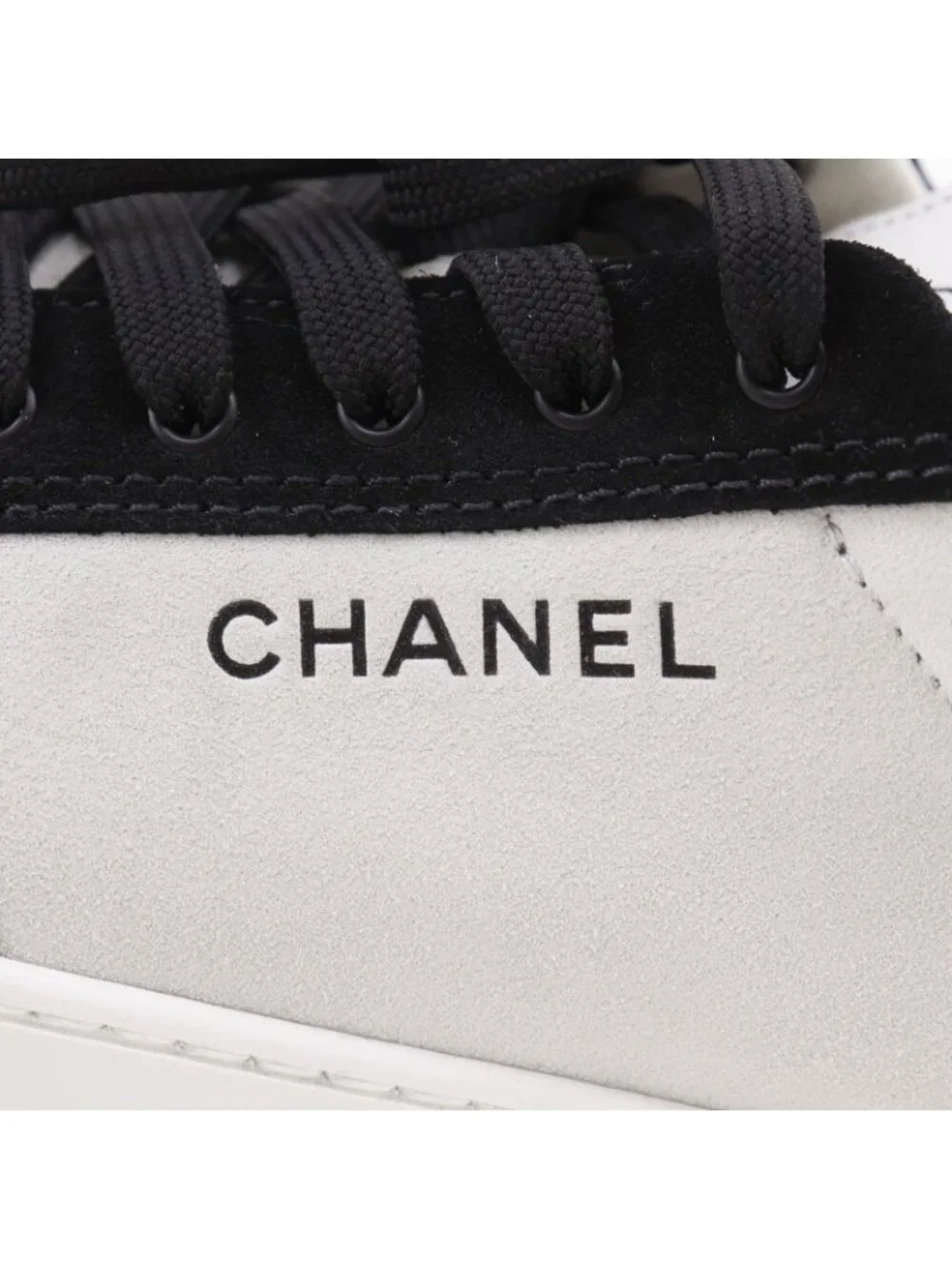 Chanel Logo Suede Gray Sneakers